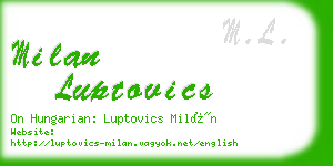 milan luptovics business card